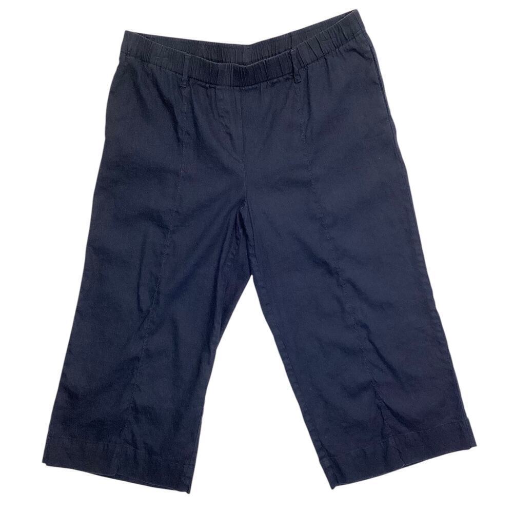 J. Jill Navy Cropped Wide Leg Pants